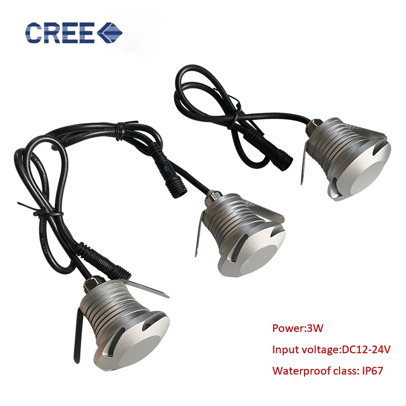 IP67 Светодиодный напольный светильник s утопленная лампа 12 В 24 3 Вт CREE уличное