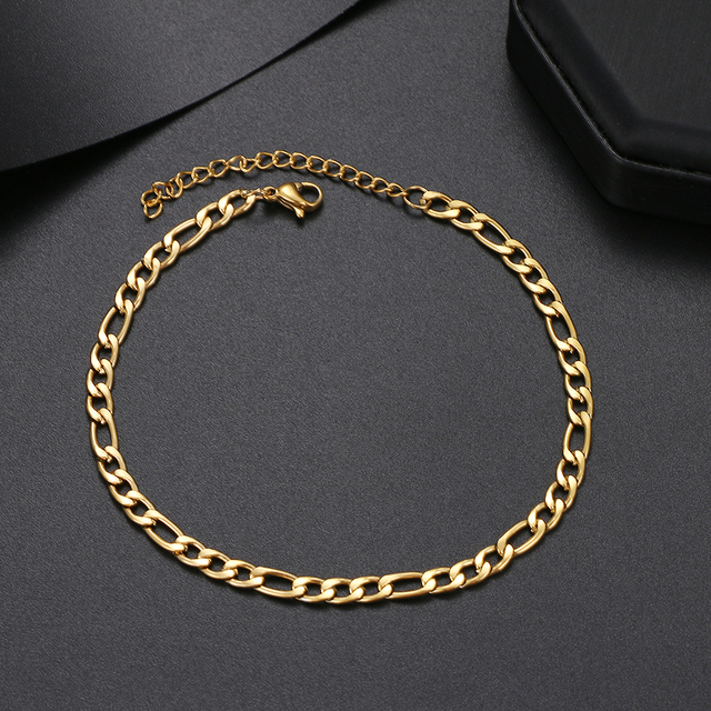 Stainless Steel Fashion New Chain Anklets Barefoot Gold Color Anklet For Women Men Jewelry Party Friends Gifts NEW