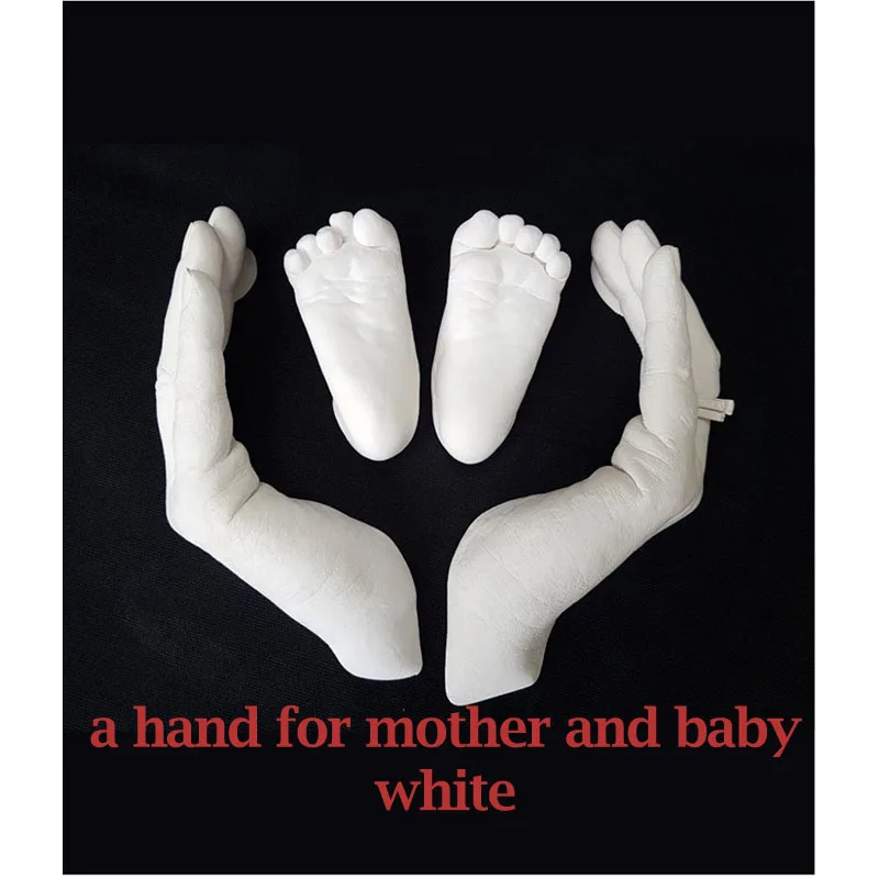 a hand 4 mom baby-Wh Oklady 3D Ручная форма для печати ног для детского порошка штукатурка литья комплект отпечаток руки подарок на память детский памятник для роста - Цвет: a hand 4 mom baby-Wh