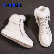Зимние женские ботильоны; водонепроницаемые; Новинка года; Лидер продаж; Легкая женская обувь из хлопка; модные зимние ботильоны на платформе с мехом; g906