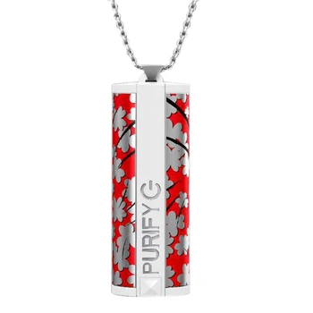 

Wearable Air Purifier Necklace Mini Portable USB Air Cleaner Negative Ion Generator Low Noise Car Air Freshener Red