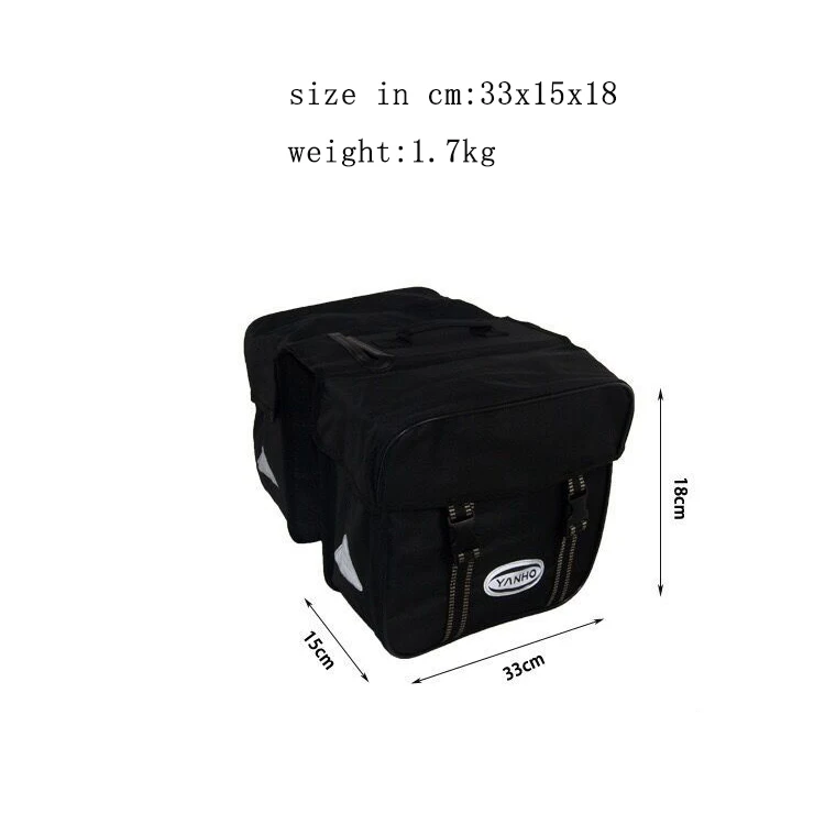 Unisex Reflective Triangular Design Delivery Bicycle Pannier Rear Frame Bag