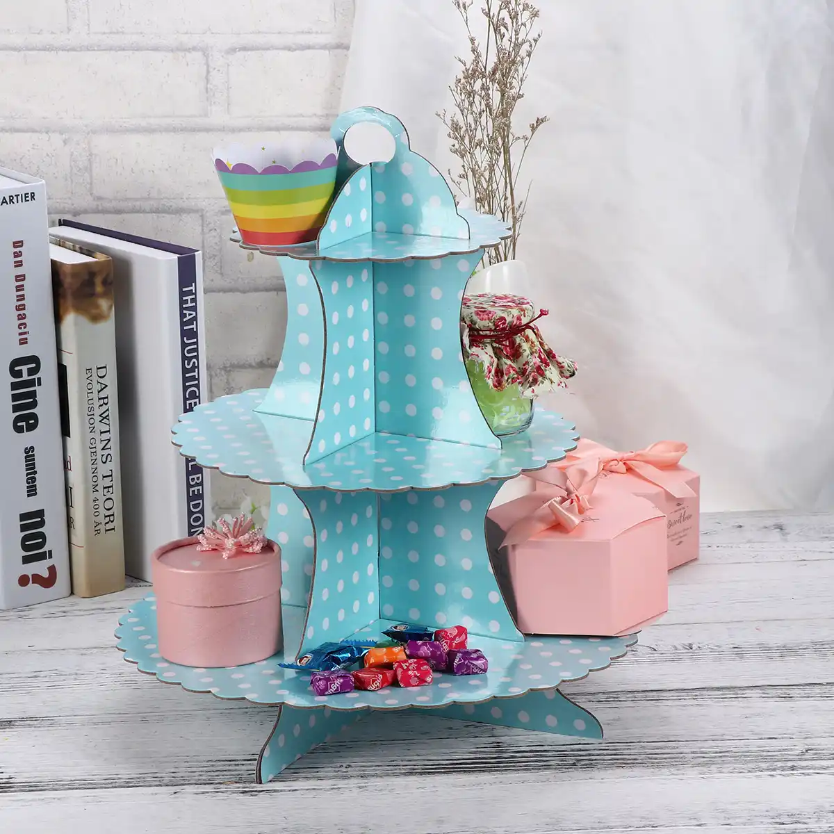 3 Tier Dessert Stand Paper Cake Display Stand Diy Detachable Cupcake Stand Cardboard For Wedding Birthday Baby Shower Party Cake Decorating Supplies Aliexpress