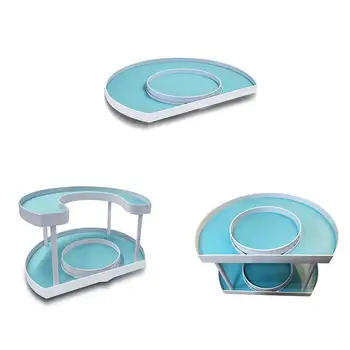 

Multifunctional Kitchen Rotating Storage Rack Storage Box Holder Rotatable Rack Double-layer Non-slip Finishing Organizer C7M6