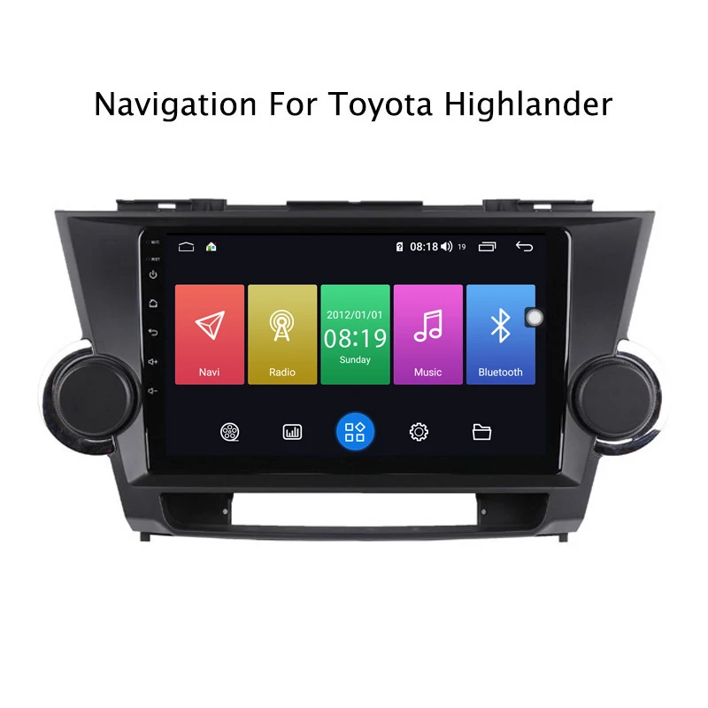 Ectwodvd 9 дюймов Andriod 8,1 автомобильный DVD gps для Toyota highlander 2009- 4G ram 64G rom CarPlay DSP 4G LTE с wifi