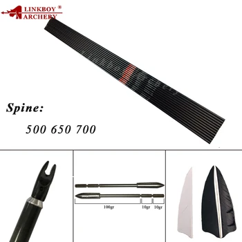 

12pcs Linkboy Archery Carbon Arrows ID3.2mm Shaft 32" 120 Gr Tips Pin Nocks 3inch Turkey Vanes DIY Arrows Recurve Bow Shooting