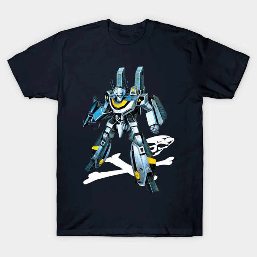 Череп-один VF-1S Валькирия футболка Макросс футболка robotech Аниме и манга череп эскадрон gunpla gundam Валькирия меха Макросс