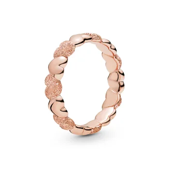 

YinDX 925 sterling silver ring heart-shaped connected matte European women's wedding ring banquet gift exquisite DIY jewelry