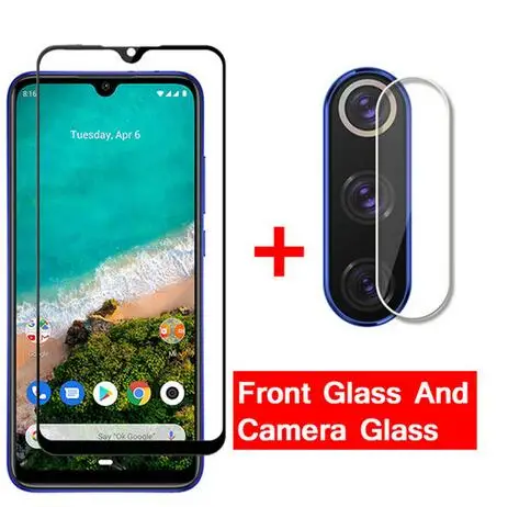 Стекло для камеры 2 в 1 + закаленное стекло экрана Xiaomi Mi 9 Lite защита объектива