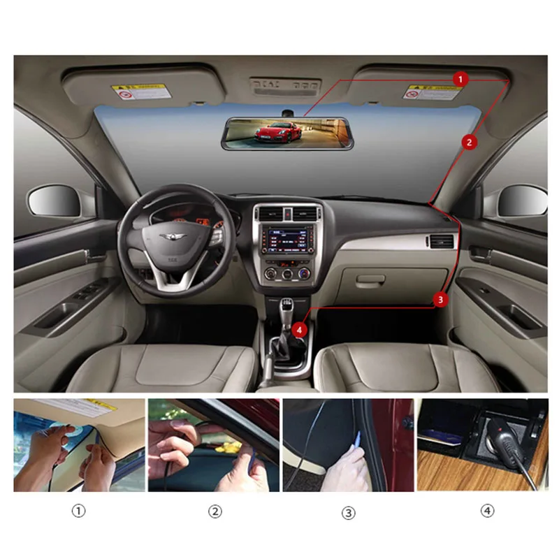 K10 Авто DVR G30 авто камера 10 дюймов высокое ночное видение задний двойной Запись вождения рекордер "lcd Полное Высокое разрешение 1440P