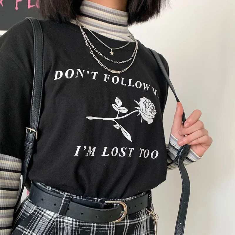 2020 Новая модная повседневная футболка женская одежда Harajuku эстетика с принтом
