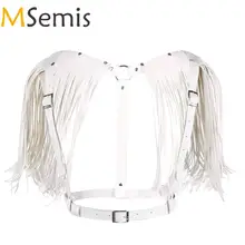 MSemis/женское нижнее белье, вечерние костюмы из искусственной кожи, нагрудный ремень с кисточками на плече, y-образная Клубная одежда