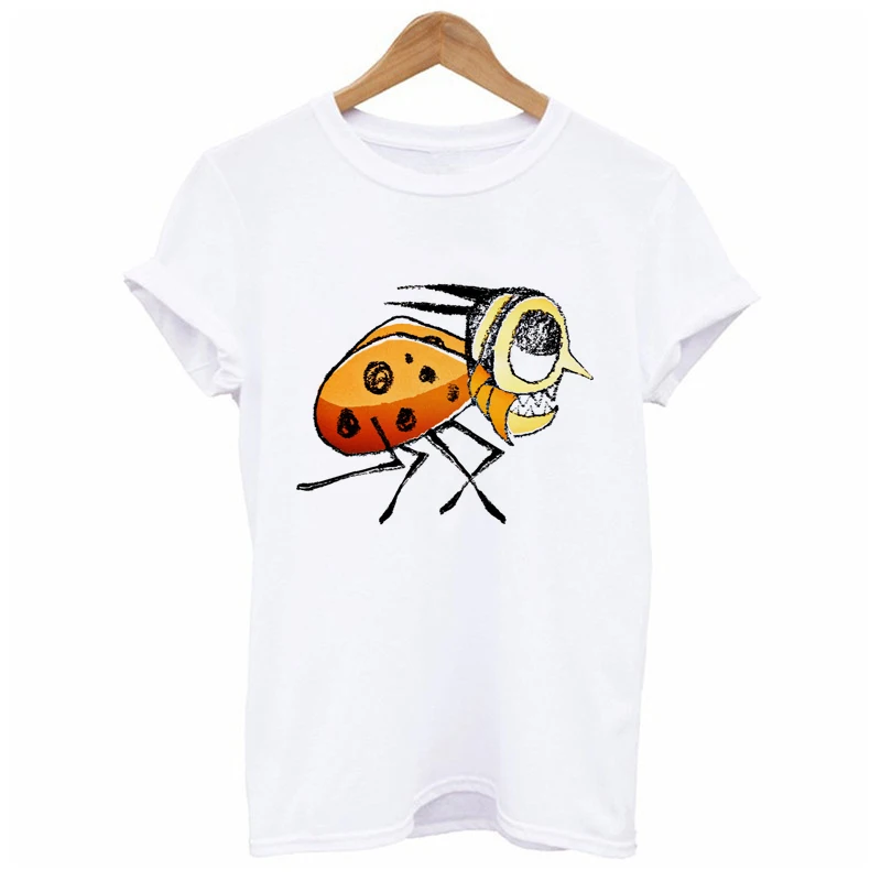 

T-Shirt Tops Summer Cotton T-shirt Short Sleeves T-Shirt Women Fashion Brand Print Women and Cartoon Body Women T-shirt 3XL Size