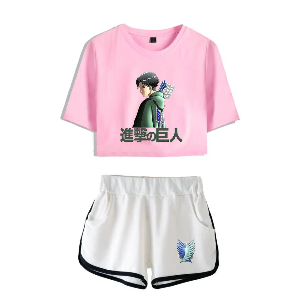 COSREA Attack On Titan Cosplay Costume Survey Corps Logo Short Sleeve Shirt Sport Suits Girls Tees Shorts T Running Sets Women -Zentai shop online H2fd76a3e09a8469e8d1897f2d8dbea75a.jpg