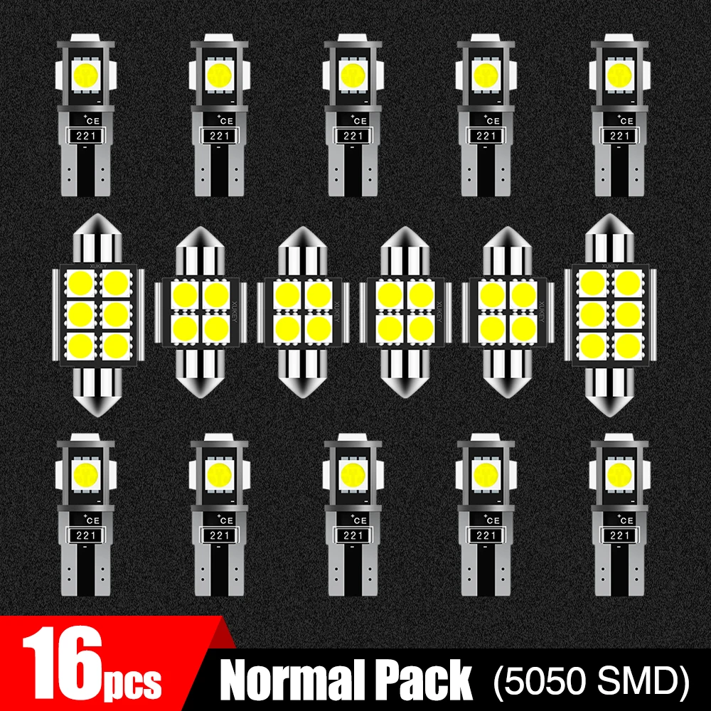 Car LED Interior Lights Kit Map Dome Cargo Door Courtesy Light Pack Vanity Mirror Lamps Fit For Hyundai Tucson 2004 - Цвет: Normal pack