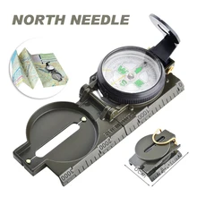 Портативный складной объектив компас армейский зеленый Открытый выживания кемпинг марширование навигация металлический чехол армейский Карманный компас