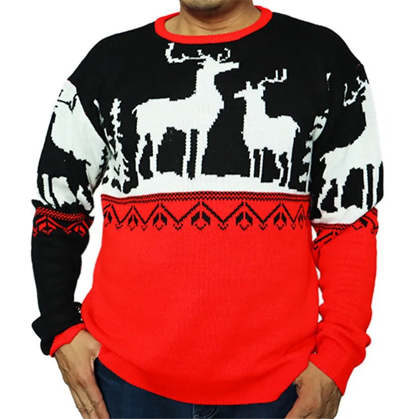 Новые мужские и женские свитера с круглым вырезом, толстый свободный Рождественский свитер в стиле хип-хоп, пуловер с Санта-эльфом - Цвет: 5