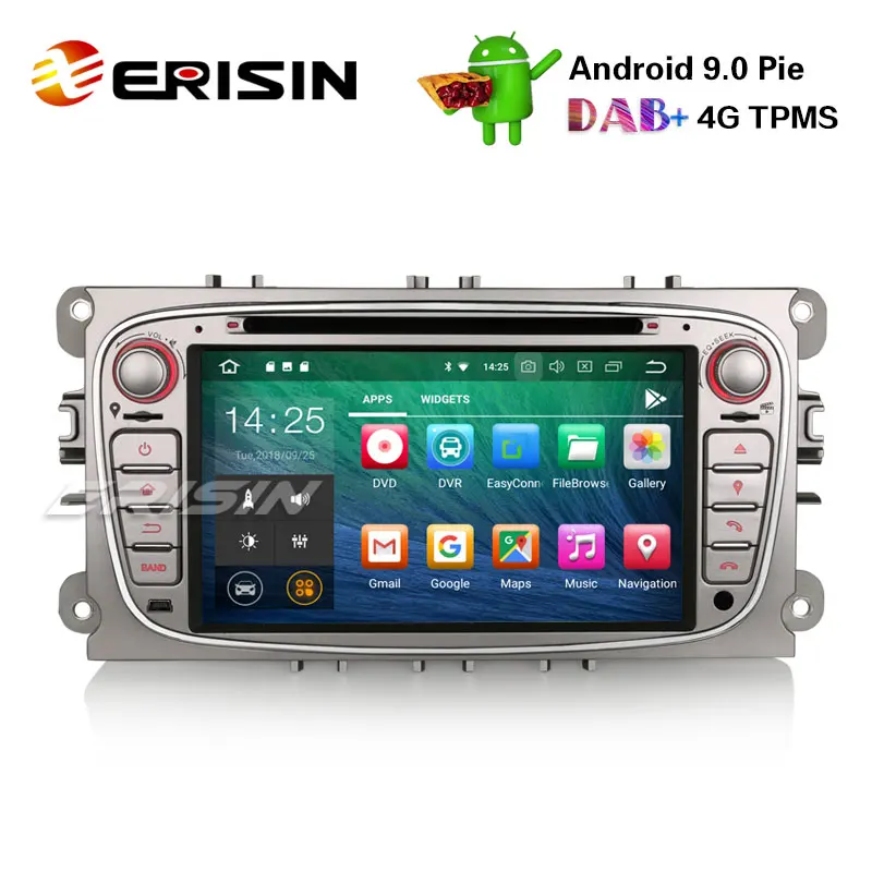 Erisin ES4809FS 7 &quotDAB + Android 9 0 автомобильный стерео GPS CD RDS Wifi SWC Ford Mondeo Focus S/C Max