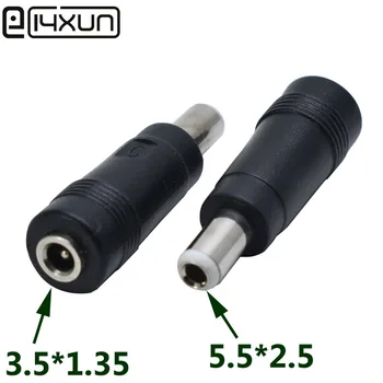 

EClyxun 1pcs DC 3.5x1.35 mm female socket jack to 5.5x2.5mm male plug DC Power Connector Adapter Laptop 3.5*1.35 to 5.5*2.5mm