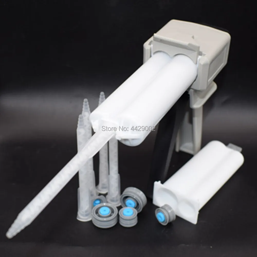 

5pcs 1:1 Epoxy Adhesive Mixing Nozzle Tip Resin Mixer + 2pc 2:1 50ml Glue Cartridge + 50ml 1:1 2:1 Adhesive Gun Applicatior