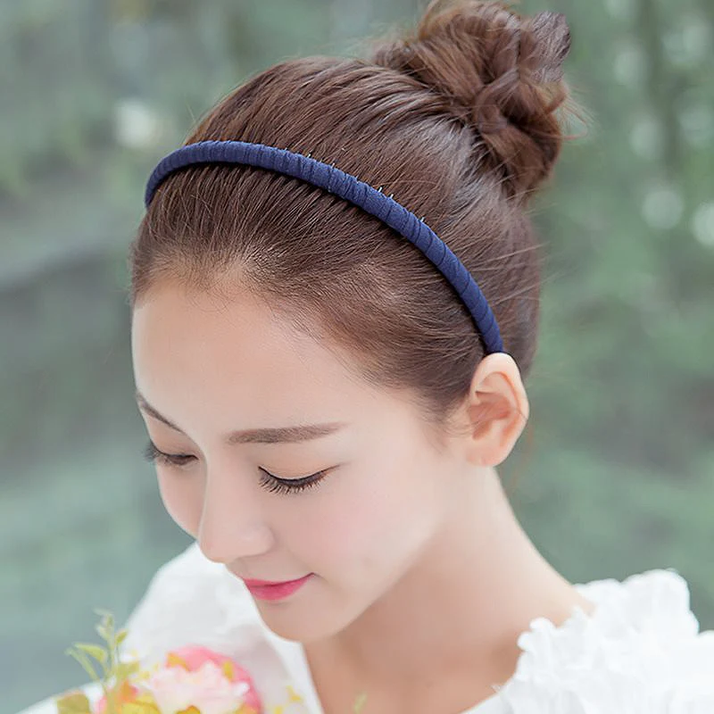 wide headbands for short hair Fashion Women Girls Headdress Solid Cloth Headband Wrap Hair Hoop Bezel With Teeth Female Hair Accessories Hairband Headwear hair clips for women