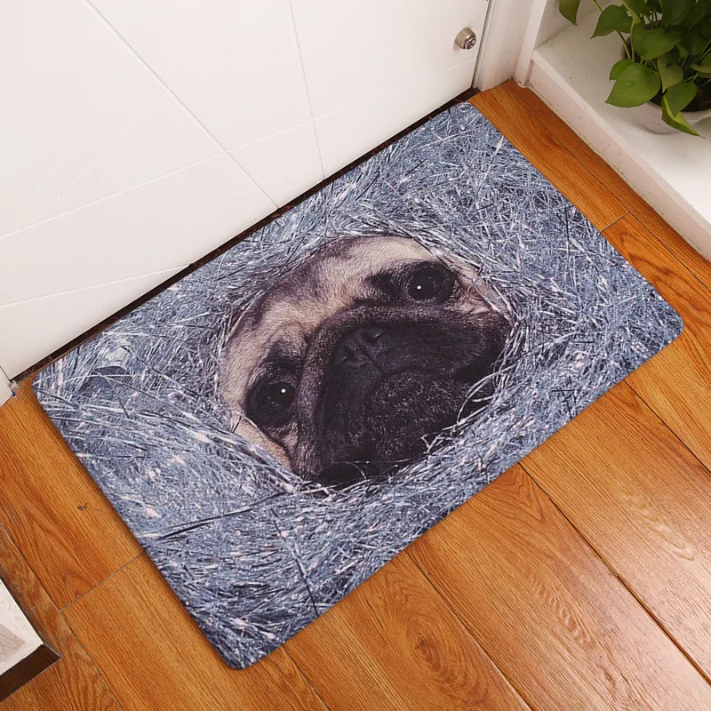 Dog 02 Напольный коврик смешной собачки, ковер из замши, впитывающий душ, коврик для ванной комнаты, коврик для туалета, кухонные коврики, украшение дома, Забавный дверной коврик - Цвет: Dog 02