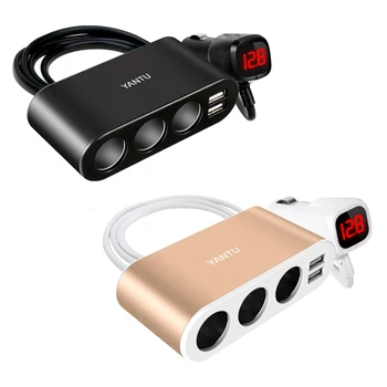 

12V-24V Car Cigarette Lighter Socket Splitter Plug USB Charger Adapter USB Car Charger For Mobile Phone 3 Way Socket Accessories