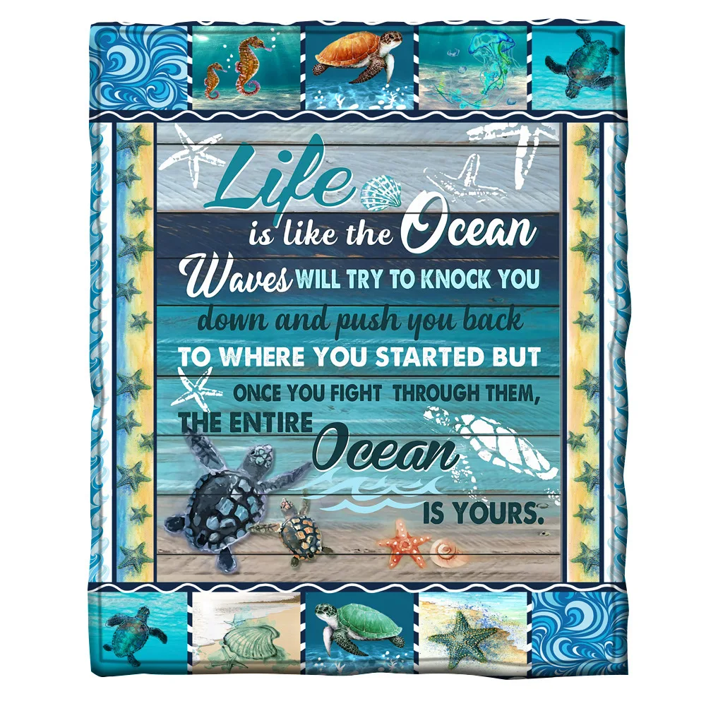 Фланелевое Одеяло ONGLYP жизнь как океан мягкое одеяло плюшевое s диван кровать