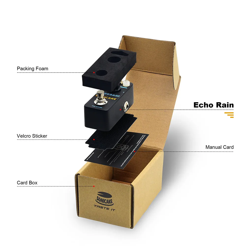 Sonicake Echo Rain цифровые гитарные педали с эффектом Delay истинный аналоговый сигнал путь Чистый Теплый отзывы QSS-03