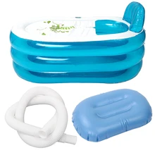 Портативная надувная ванна, портативная ПВХ Ванна для дома, кемпинга, путешествий, складная спа-ванна с подушкой, труба для взрослых и детей