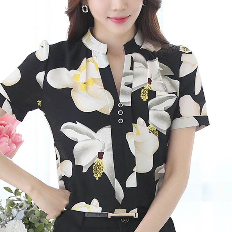 Blusas Mujer De Moda 2021 с короткими рукавами летний топ блузка женское платье v образным
