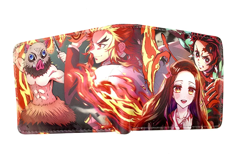 wallet purse Anime Wallet Demon Slayer Kimetsu No Yaiba Tanjiro Kamado Short Purse With Coin Pocket Wallets best of sale