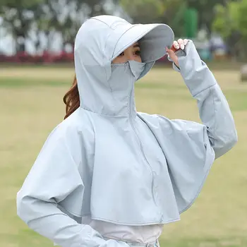 

Ladies Anti-UV Sun Protection Coat Long Sleeve Hooded Jacket Outdoor Cycling Top