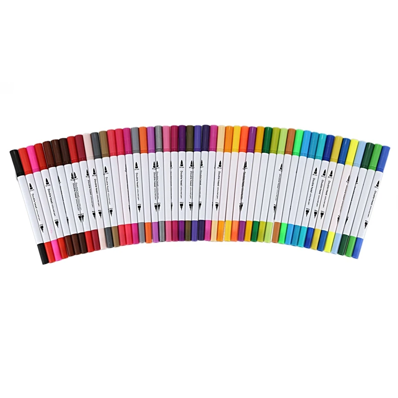 

48 Dual Tip Brush Pens Art Markers Brush Fine Tip Colored Pens Set for Adults Coloring Book Journal Note Taking Writing Planning