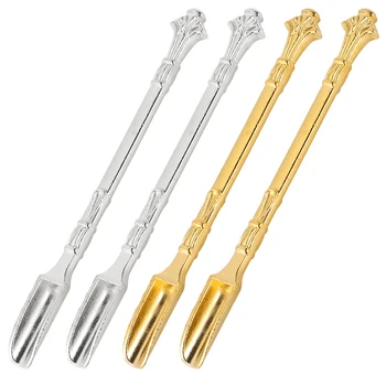 

4pcs Metal Micro Laboratory Spoons Portable Practical Useful Sampling Gadget Laboratory Accessory Medicine Tool for Home