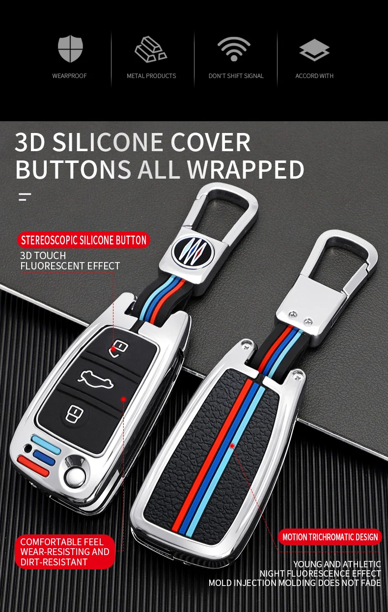 In Lega di zinco Custodia/cover per Chiave/telecomando Per Audi A3 A4 A5 C5 C6 8L 8P B6 B7 B8 C6 RS3 Q3 Q7 TT 8L 8V S3 Accessori 10 In Lega di zinco Custodia/cover per Chiave/telecomando Per Audi A3 A4 A5 C5 C6 8L 8P B6 B7 B8 C6 RS3 Q3 Q7 TT 8L 8V S3 Accessori - H2fd8198d502342a081954e837968989d5