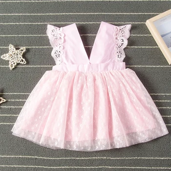 

Fashion Girls Dress Summer Casual Loose Lace Princess Dress Girls Sleeveless V Neck Birthday Party Dresses Sundress Vestidos