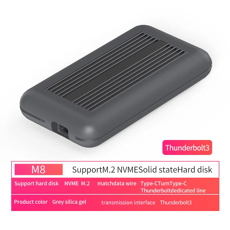  Thunderbolt 3 M.2 NVME Gehäuse SSD Box NVME zu TYPE-C Aluminium USB 3.1 40Gbps M.2 PCIE SSD Fall