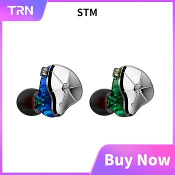 

TRN STM In Ear Earphone 1DD 1BA Hybrid HiFi monitor bass Earphone Earplug Hybrid Replaceable Filter Headset TRN V90 ST1 M10 ZST