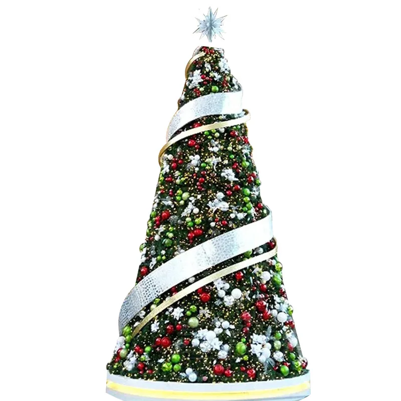 Рождественские украшения большая стальная рама Рождественское дерево силуэт отель торговый центр наружная Рождественская сцена украшения