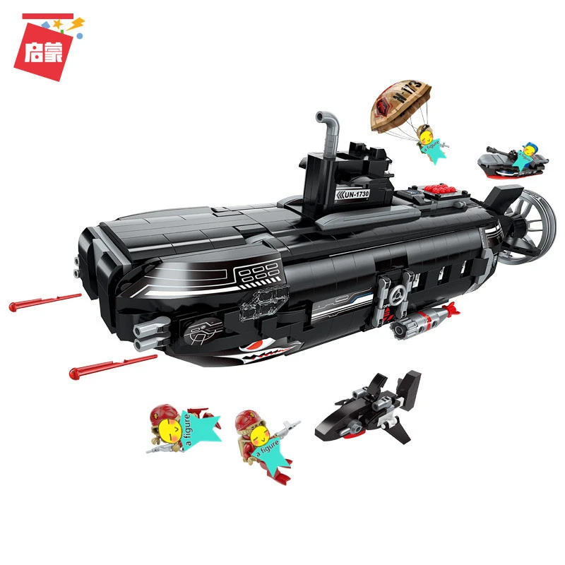 

ENLIGHTEN COMBAT ZONES Citysubmarine Deformation Yacht base Off-road Car Building Blocks Sets Bricks Model Kids Toy Compatible