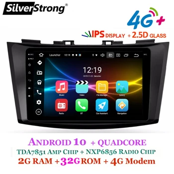 

4G SIM Modem Car GPS Radio IPS Android10.0 For SUZUKI SWIFT Maruti VDI VXI LDI LXI SilverStrong for Suzuki Car MP3 Audio
