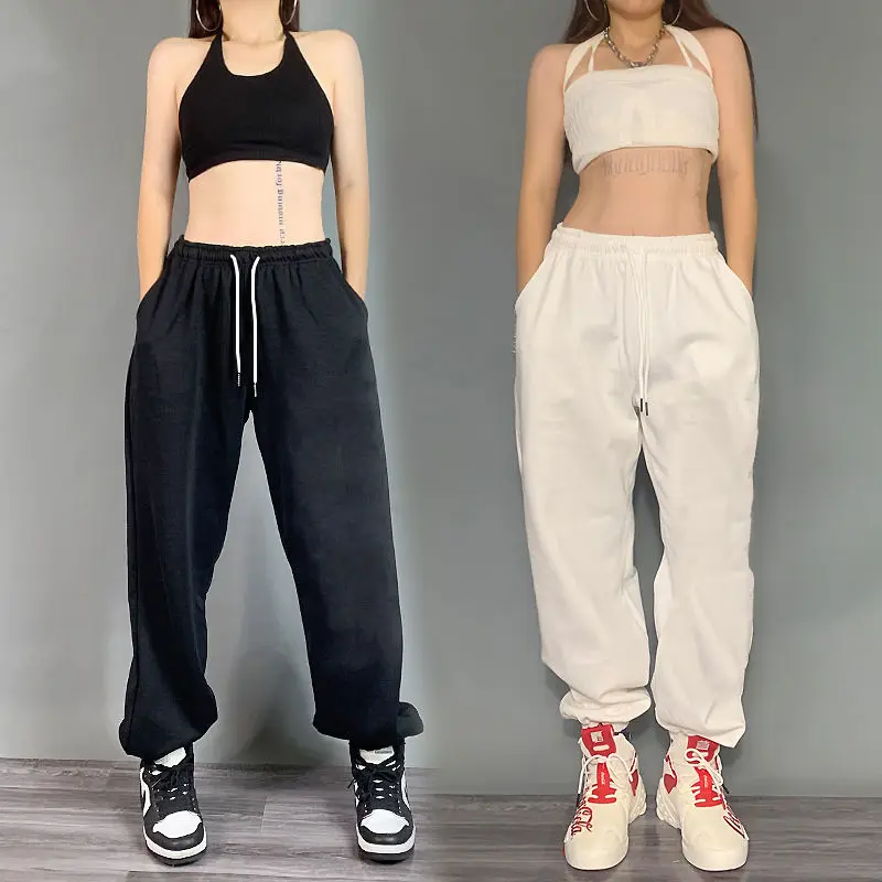 Woman High Waist Loose Tie Feet Letter Sweatpants Pockets Printing Fashion Streetwear High Street Jogging Sports Women's Pants mens solid hoodie set autumn winter hip hop oversized hooded sweatshirt drawstring pockets sweatpant loose sports tracksuit sets