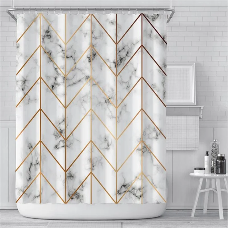 Details about   Waterproof Shower Curtain 3D Modern Print Bathroom Bath with 12 Hooks Ring Set 