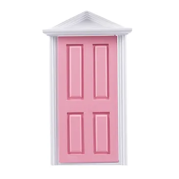 

1:12 Scale Wooden Fairy Steepletop Door Dollhouse Miniature Accessory Pink