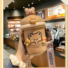 Cute Thermos Cup Girl Super Cute Portable Stainless Steel Bear Cup with High Appearance Level Water Cup Children's Kettle Bottle