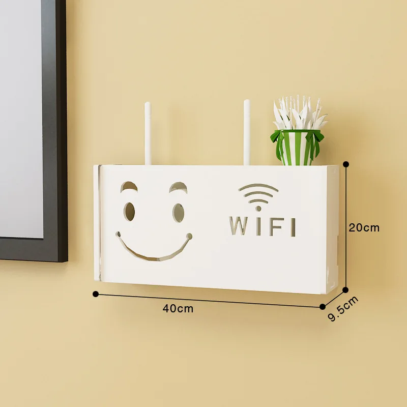 Wireless Wifi Router Box PVC Wall Mounted Shelf Plug Board Bracket Storage Box EUROPE Style storage Boxes Bins for Living Room 