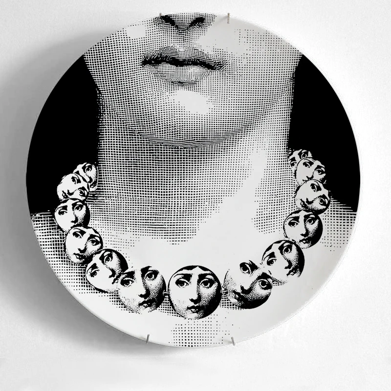 Европейский Миланский стиль Великолепные Редкие тарелки Fornasetti Lina лампочка лицо rosenthal Piero Fornasetti настенные декоративные 8 дюймов блюдо - Цвет: 2
