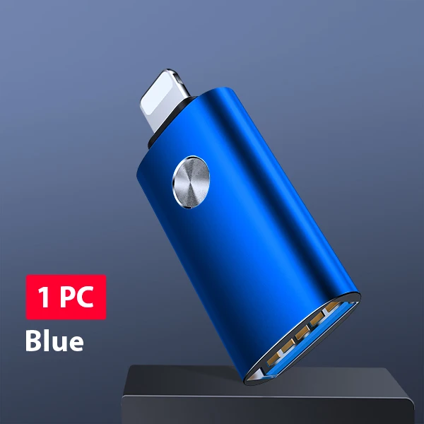 ACCEZZ USB OTG адаптер для iPhone 11 Pro Max XS для iOS 13 планшет камера ноутбук разъем для клавиатуры Освещение USB 3,0 адаптер - Цвет: Синий