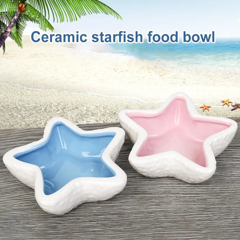 Pet Hedgehog Hamster Ceramic Starfish Food Bowl Dish Drinking Storage Container | Дом и сад